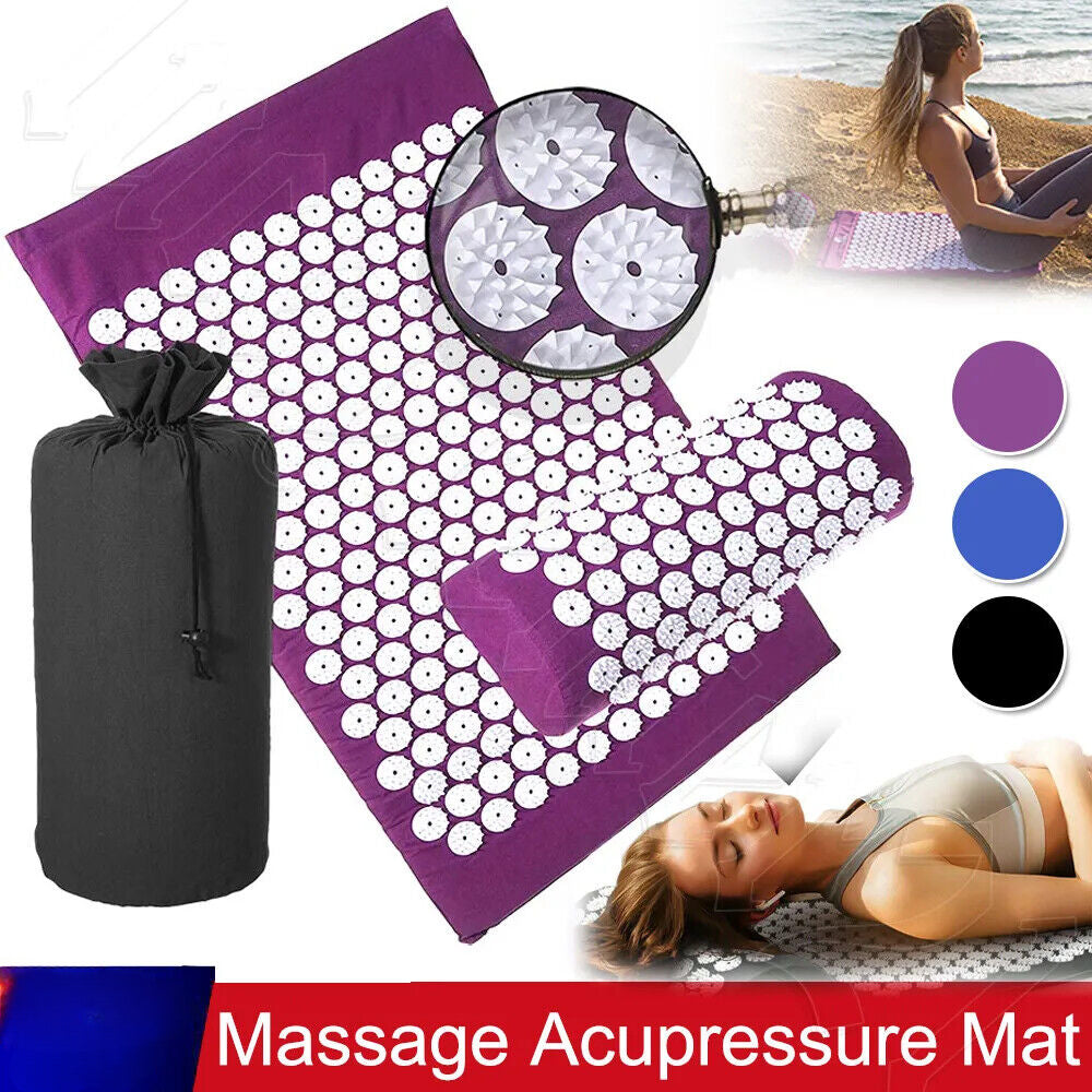 Massage Acupressure Mat Yoga Shakti Sit Lying Mats Cut Pain Stress Soreness NEW