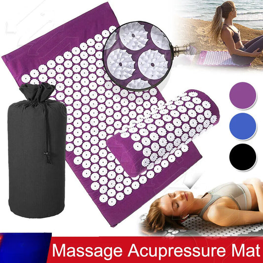 Massage Acupressure Mat Yoga Shakti Sit Lying Mats Cut Pain Stress Soreness NEW