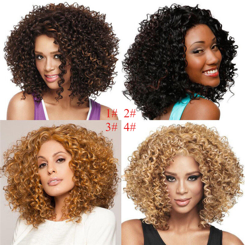 Long Full Wavy Front Lace Wig Afro Kinky Curly Natural Hair Wigs Women Black new