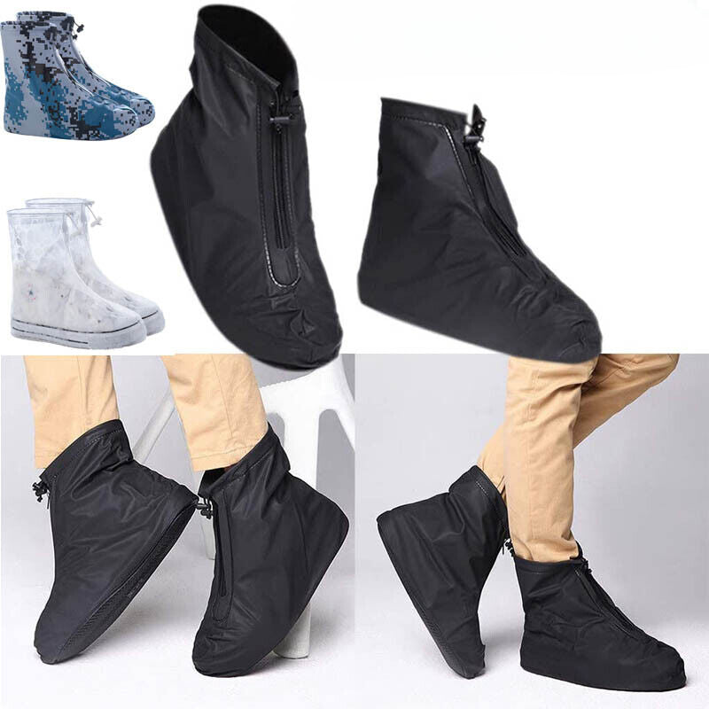 Waterproof Shoe Covers Not-Slip Raining Water Foot Boot Overshoe With Zippe