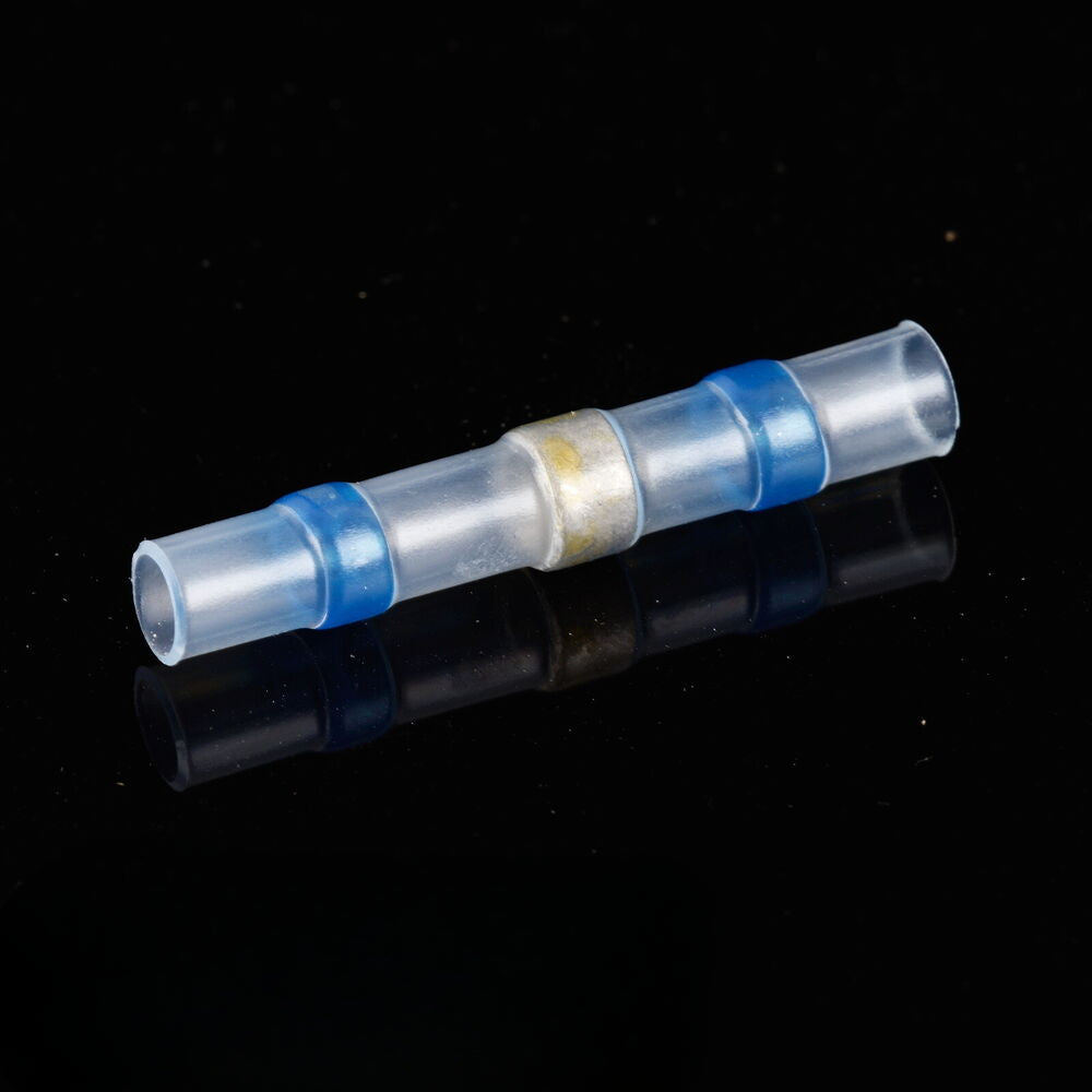 Solder Splice Connectors Heatshrink Blue 16-14 AWG Butt Sleeve Seal Wire Kit