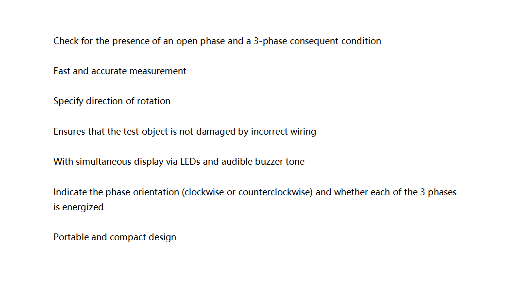 Phase Tester Detector 852B 60~600V 20Hz-400Hz AC Three-phase Sequence Indicator