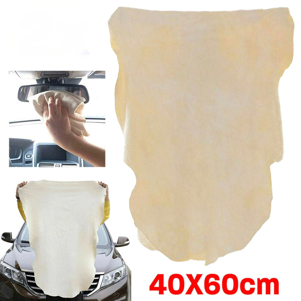 2X Large Natural Chamois Real Leather Washing Absorbent Towel Car Cleaning Cloth