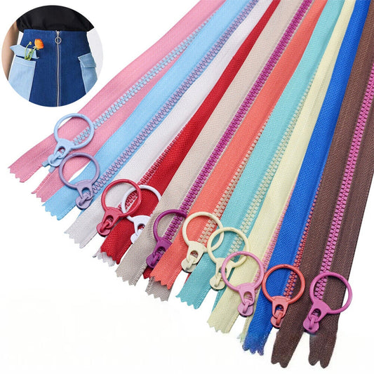 10pcs Nylon Zippers Sewing Tool Edge Puller Zip Tailor Zipper Mixed Color DIY 15cm