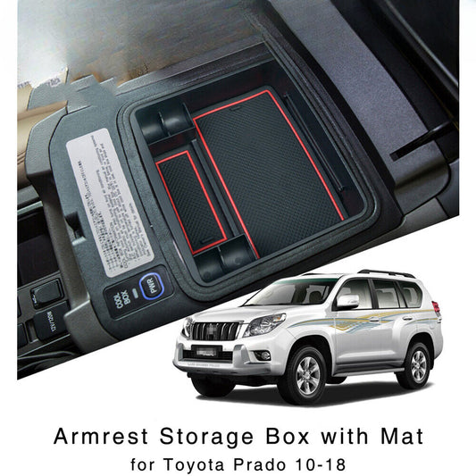 For Toyota Land Cruiser Prado J150 2010-2022 Car Armrest Storage Organizer Box