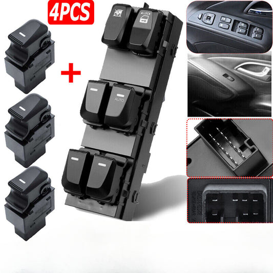 4PCS Electric Power Window Switch Lifter 93580-2Z000 For Hyundai ix35 2010-2017