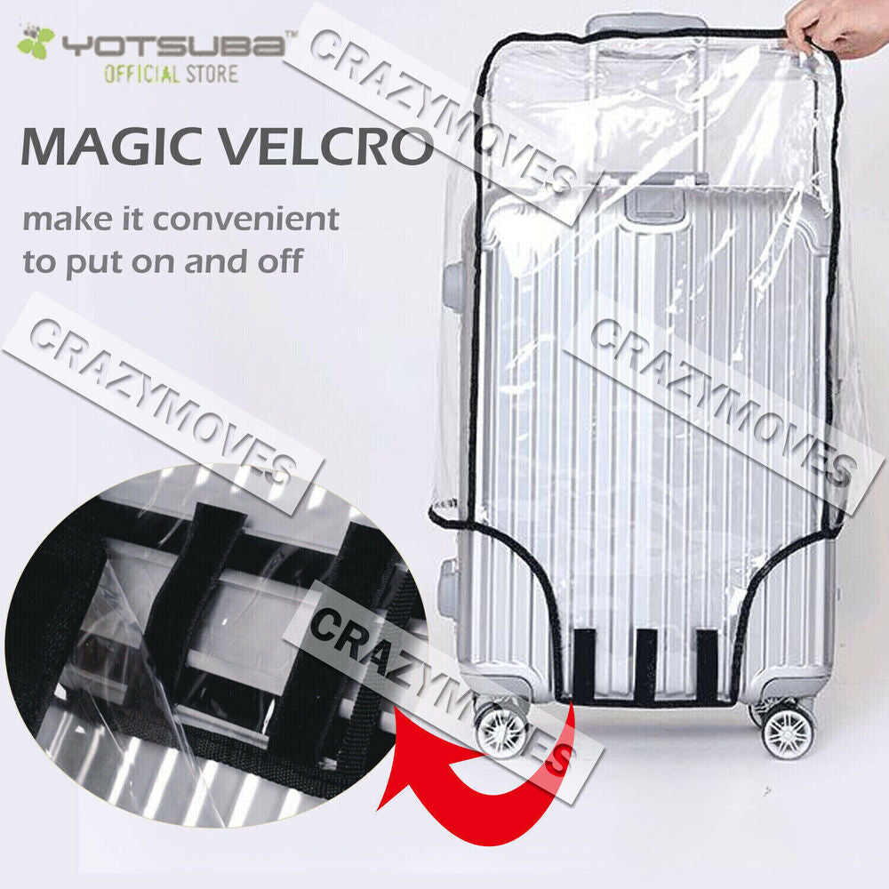 Transparent Waterproof PVC Travel Luggage Protector Suitcase Cover 20"-30"