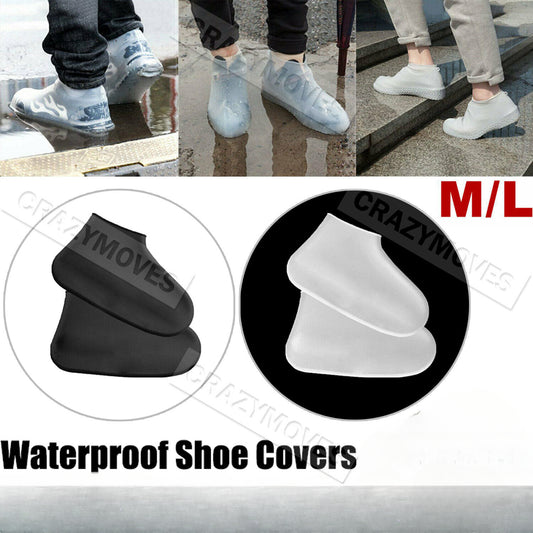 SHOE COVER WATERPROOF Silicone Non Slip Rain Water RUBBER Foot Boot Overshoe