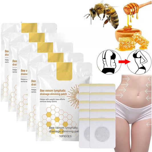 50PCS Bee Venom Lymphatic Drainage Slimming Plasters Patch Belly Weight Loss