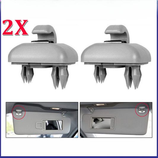 2x Sun Visor Clip Holder Hook Bracket For Audi A1 A3 A4 Q3 Q5 TT 8U0857562A Gray