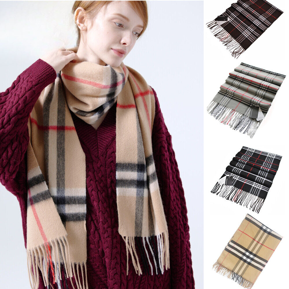 Tartan Scarf Checked Long Warm Plaid Scarf Men Ladies Shawl Wrap Stole Stripe