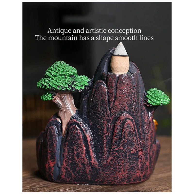 High Mountain Flowing Waterfall Backflow Incense Burner Home Fragrance1166