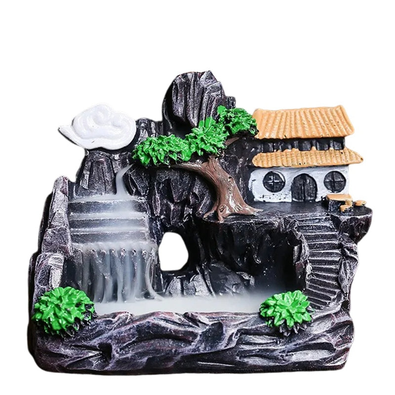 High Mountain Flowing Waterfall Backflow Incense Burner Home Fragrance1166