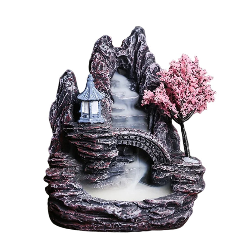 High Mountain Flowing Waterfall Backflow Incense Burner Home Fragrance1166