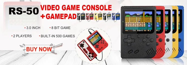 Retro Portable Mini Handheld Video Game Console 8-Bit 3.0 Inch Color LCD Kids Color Game Player Built-in 500 games