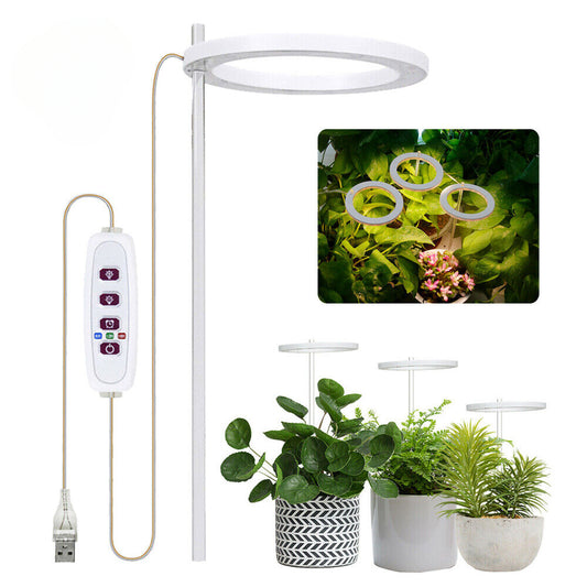 USB LED Grow Light Plant Growing Full Spectrum Dimmable Indoor Plants Ring Lamp