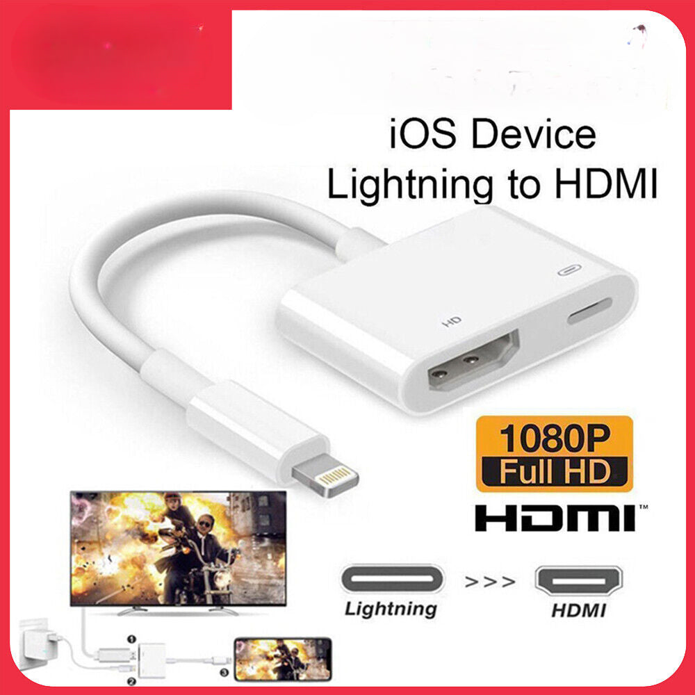 HDMI Digital TV AV Adapter Cable to Adapter For iPad iPod iPhone Series HD 1080P