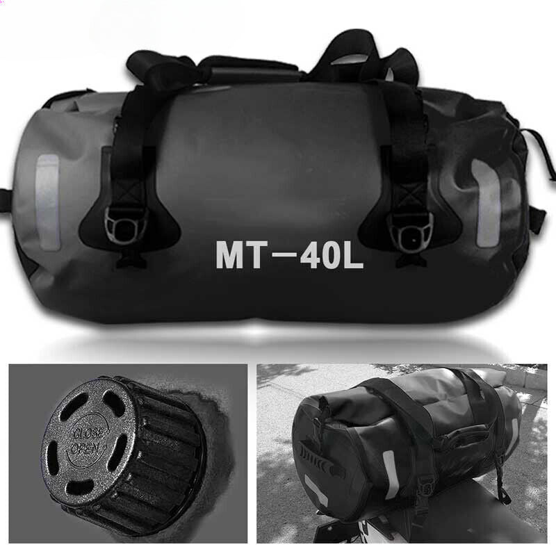 Motorcycle Waterproof Tail Bag Travel Outdoor Luggage Rear Carry Bag 40L Black