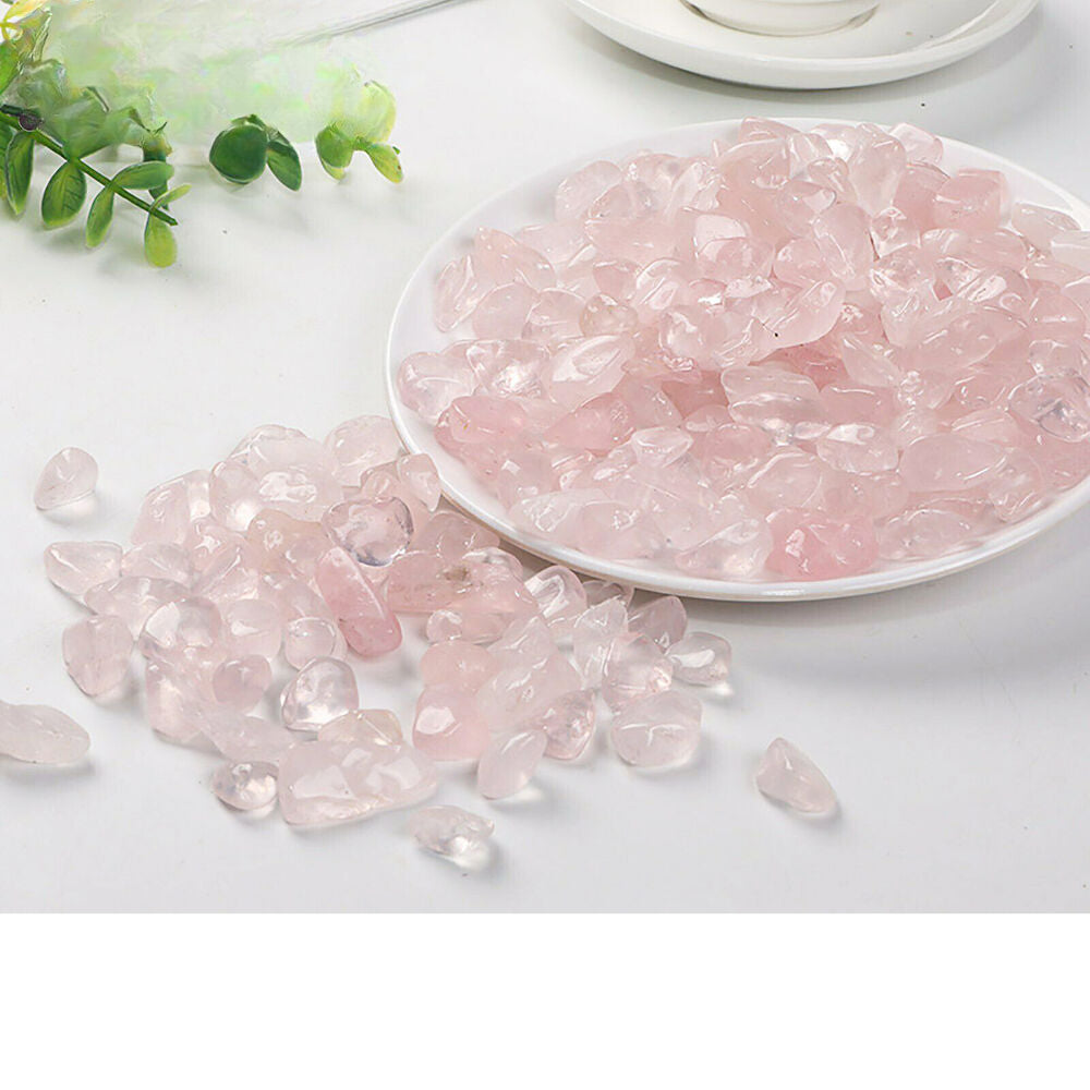 500g Rose Quartz Crystal Chips BULK  A Grade Gemstone Tumble Polished Mini