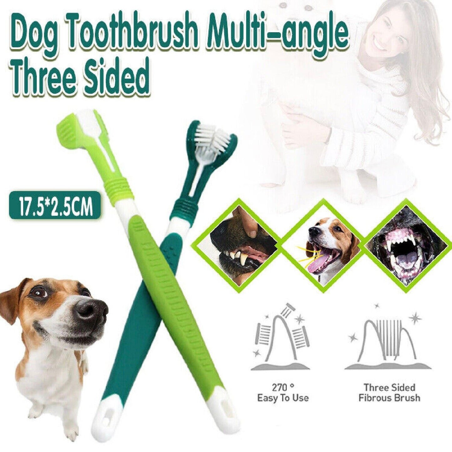 Pet Toothbrush Dog Teeth Cleaning Brush Pet Cat Toothbrush Dog Dental Care Oral