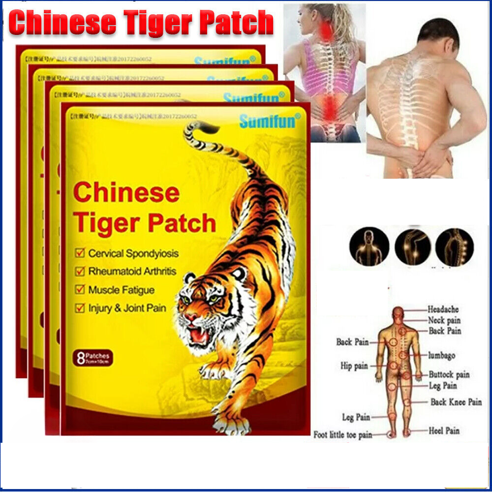 32pcs Tiger Patch Chinese Medical Back Heat Pain Relief Plaster Pad Balm Arthritis