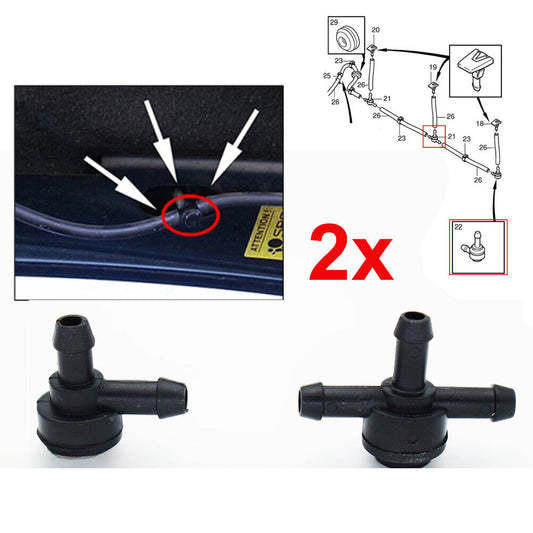 2pcs Windshield Washer Check Valve ( 3-Way ) 31391513 Pipe System T Piece For Volvo