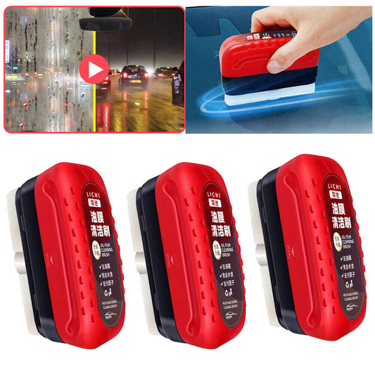 2pcs Automotive Oil Film Cleaning Brush,Seedhubdok Glass Cleaning Board,Wemas Cleaner