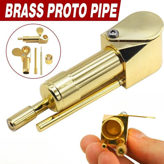 Solid Brass Tobacco Smoking Pipe Brass Chamber Bowl Hand Proto Pipes