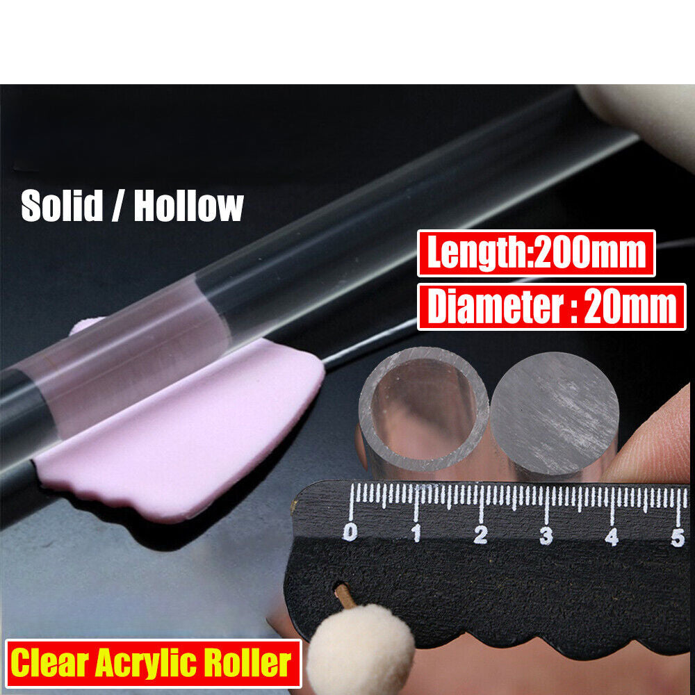 4x Polymer Clay Craft Tools Acrylic Roller Rolling Pin Cutter Art DIY Tool