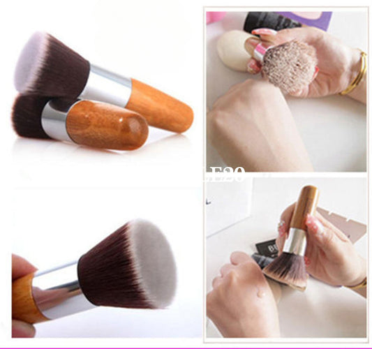 Bamboo Makeup Flat Top Kabuki Brush Multipurpose Powder Buffing Foundation Brush