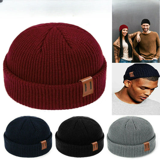 Men Women Mini Fisherman Beanie Hat Winter Soft warm Knitted Docker Skull Cap