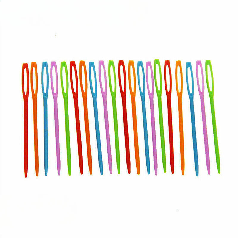 Mix Colour 20PCS Plastic Darning Threading Weaving Sewing Needles Great for Kids