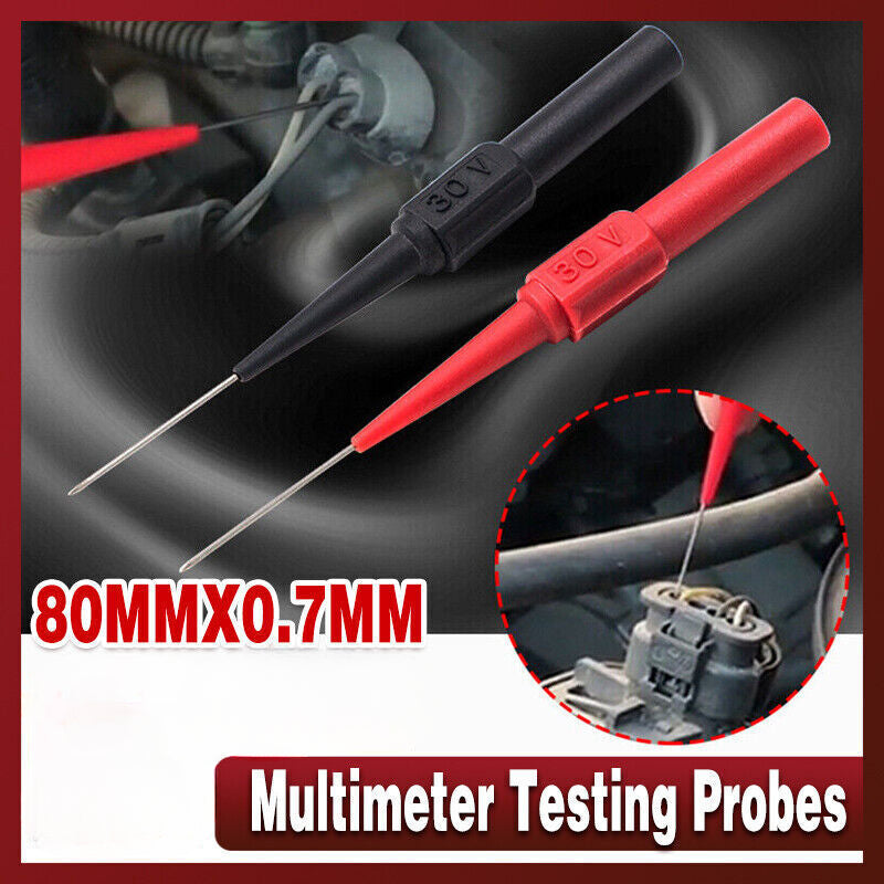 4x Multimeter Testing Lead Fluke Extention Back Probes Sharp Needles Micro Pins