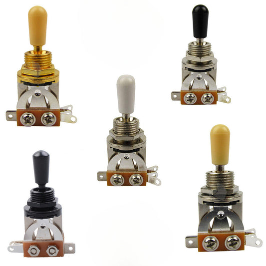 Guitar 3-way Toggle Switch, in Chrome, Black, Or Gold. Electric, Rhythm, Treble