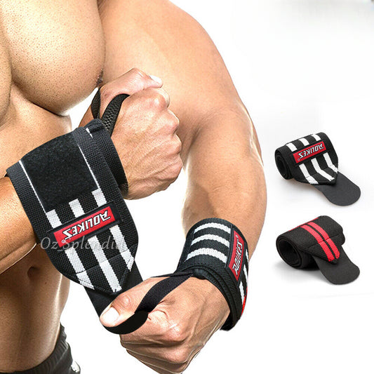 2pcs Weight Lifting Gym Muscle Training Wrist Support Straps Wraps Bodybuilding Belt