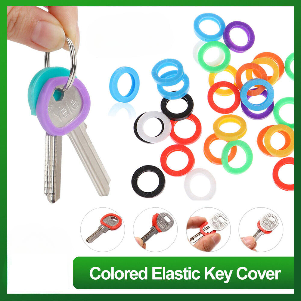 30pcs Key Caps Tags Label ID Silicone Coding Colour Key Identifier Cover Bulk