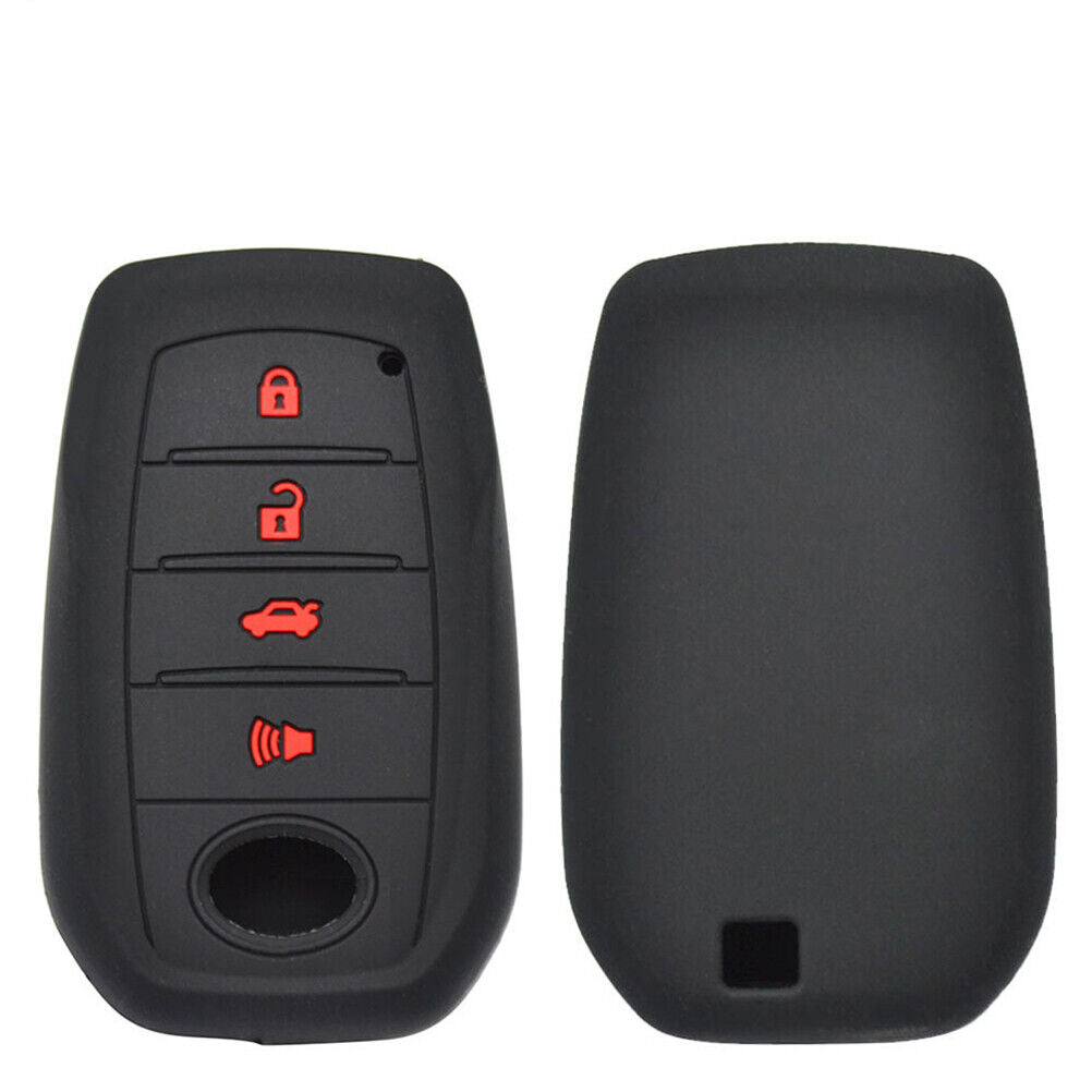 Silicone Smart Car Key Case Cover Fits For Toyota RAV4 15 Fob Holder Accessories