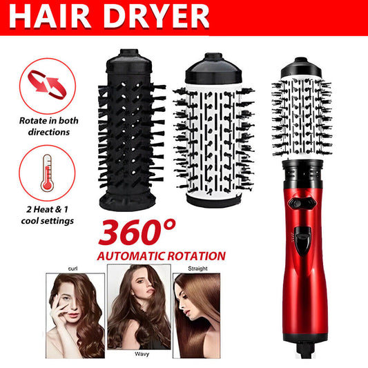 3 IN 1 Hair Dryer Brush Hot Comb Air Volumizer Curler Straightener Curling Style