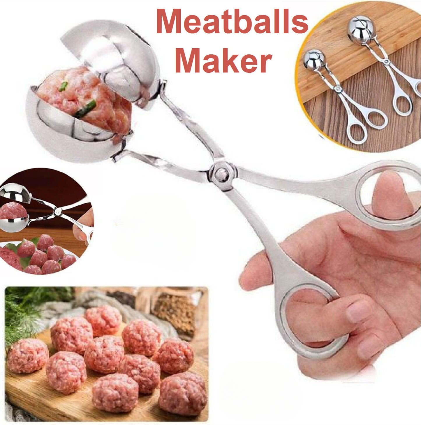 Meatball Maker Meat Baller Non Sticky Spoon thick Kitchen Stainless Steel Tool