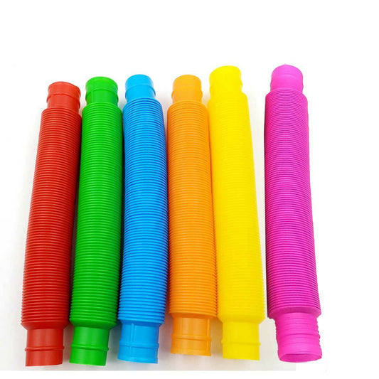 6 PACK Fidget Pop Tube Toys for Kids and Adults, Pipe Sensory Tools Relief