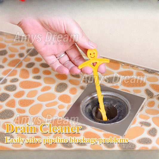 2PCS Bathroom Sink Drain Cleaner Unblocker Hair Remover Shower Snake Clog MEL