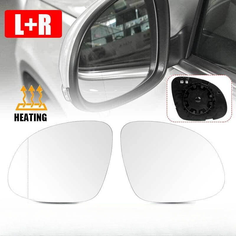 2x Right Left Side Mirror Glass For VW TIGUAN 2008-2016 With Heated Backing Base