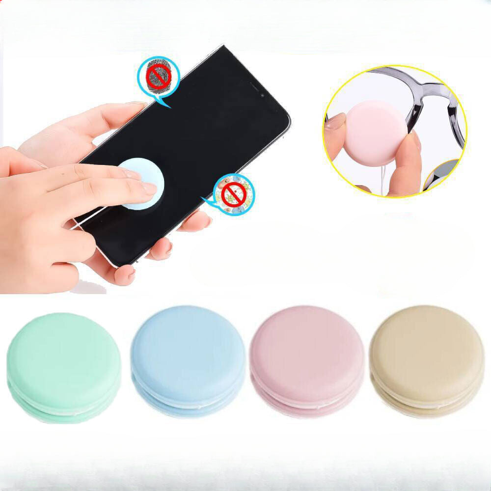 Macaron Shaped Mobile Phone Screen Lens Glasses Wipe Cleaning Candy Color #T