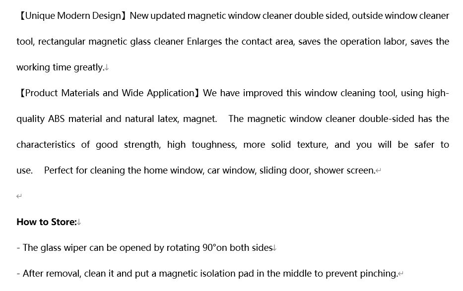 Magnetic Window Glass Cleaning Tool Double Side Glass Cleaner Brush Car Tool