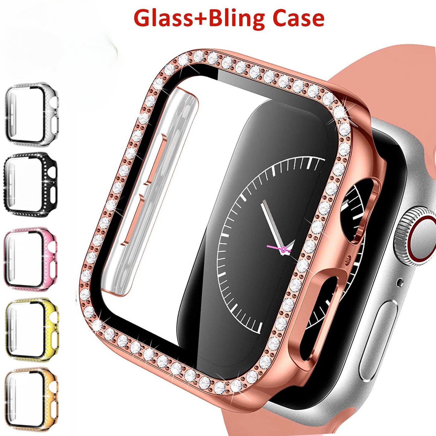 Full Glass Cover For Apple Watch Series Ultra 9 SE 8 7 6 5 4 Case 45 41 44 40mm