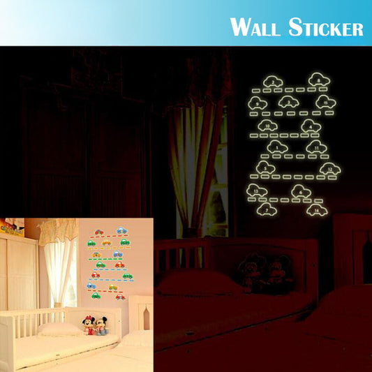 Glow In The Dark Cars Removable Decal Wall Sticker Living Room Bedroom