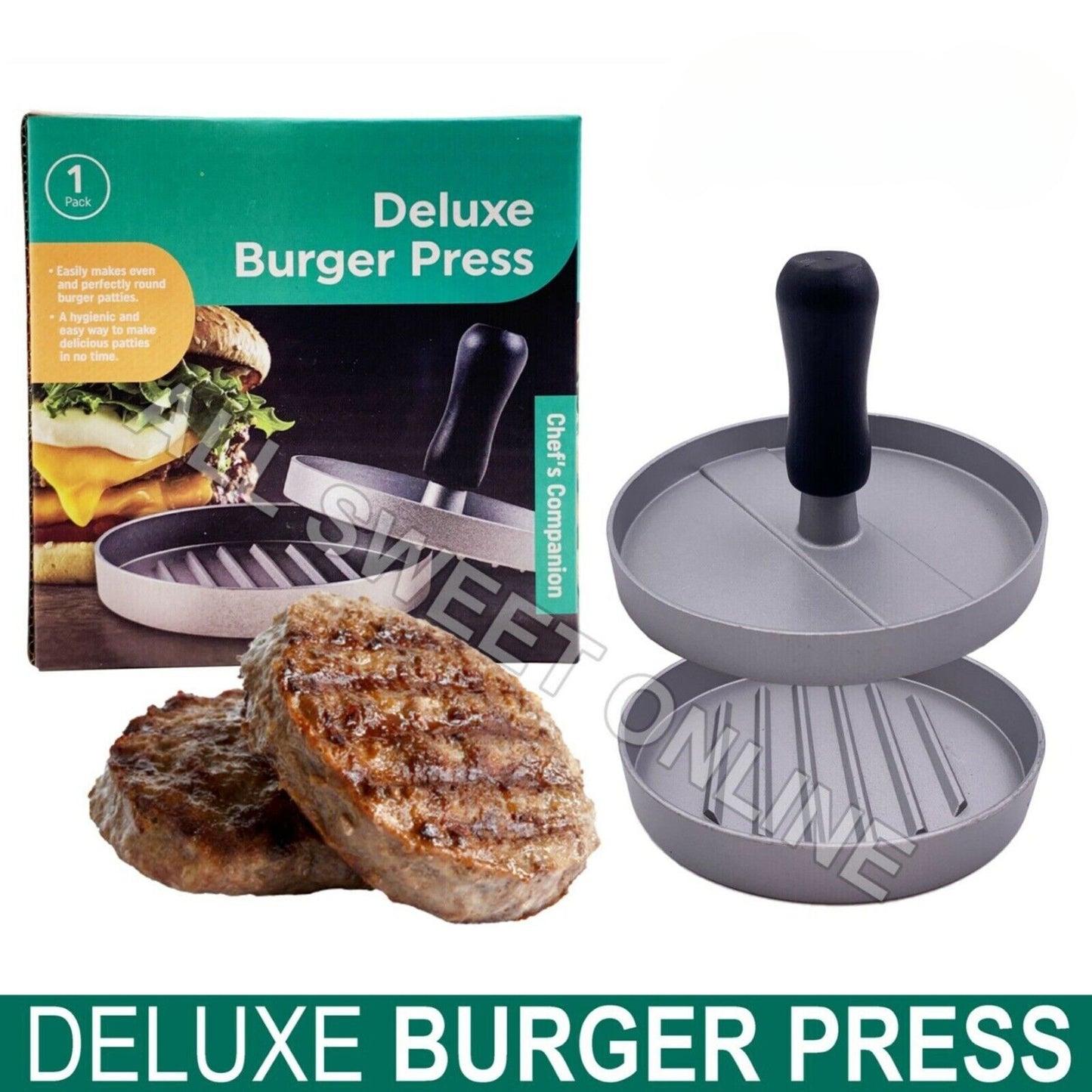 Non-Stick Burger Press Aluminum Hamburger Maker Patty Mold DIY Meat Beef BBQ