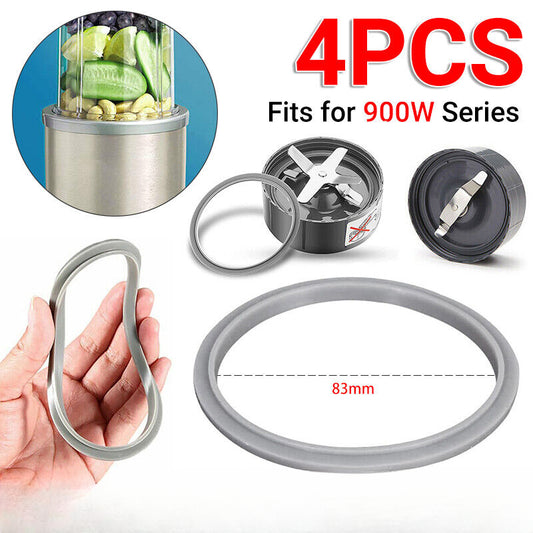 4pcs For Nutribullet Grey Gasket Rubber Seal Ring Suits New 900W Models