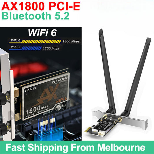 WiFi 6 Bluetooth 5.2 PCI-E Adapter PC Dual Band 2.4G+5G Game Network Card Kit