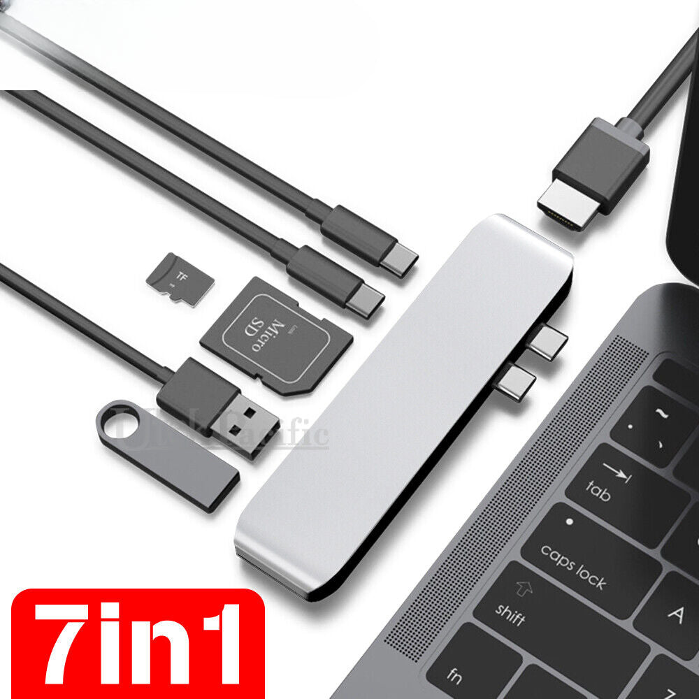 6/7/8in 1 USB-C HUB Type-C USB Multi 3.0 4K HDMI RJ45 Ethernet Micro SD TF OTG